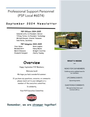 September 2024 PSP Newsletter